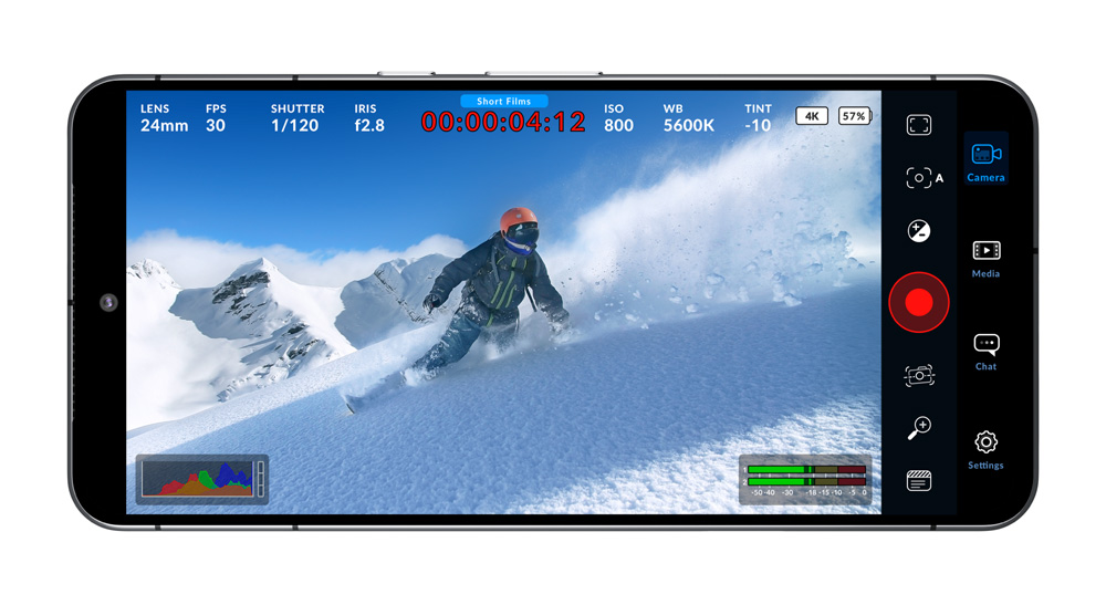 blackmagic camera for android recording landscape