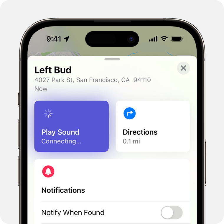 Play a Sound in Find My App to Find Your AirPods